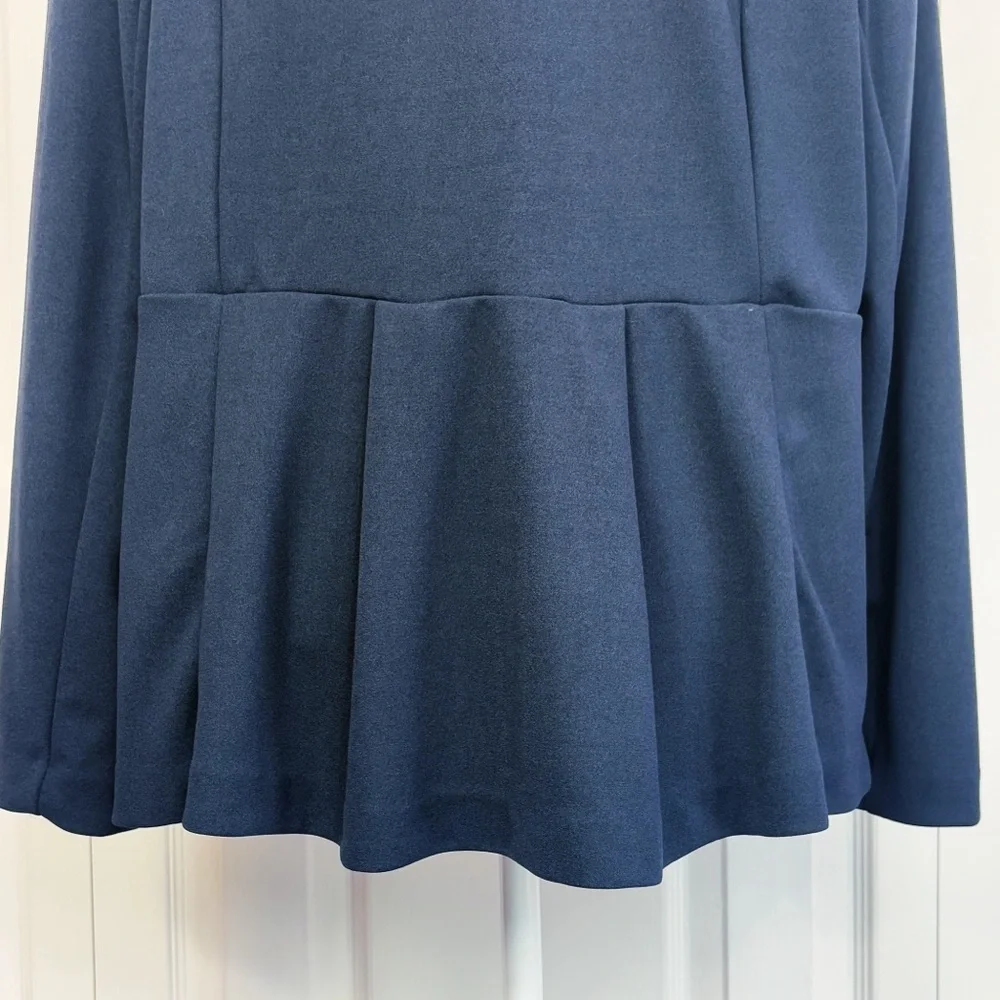 Lane Bryant Navy Blue Long Sleeve Pleated Peplum Waist Zip Jacket 20 - Picture 16 of 16